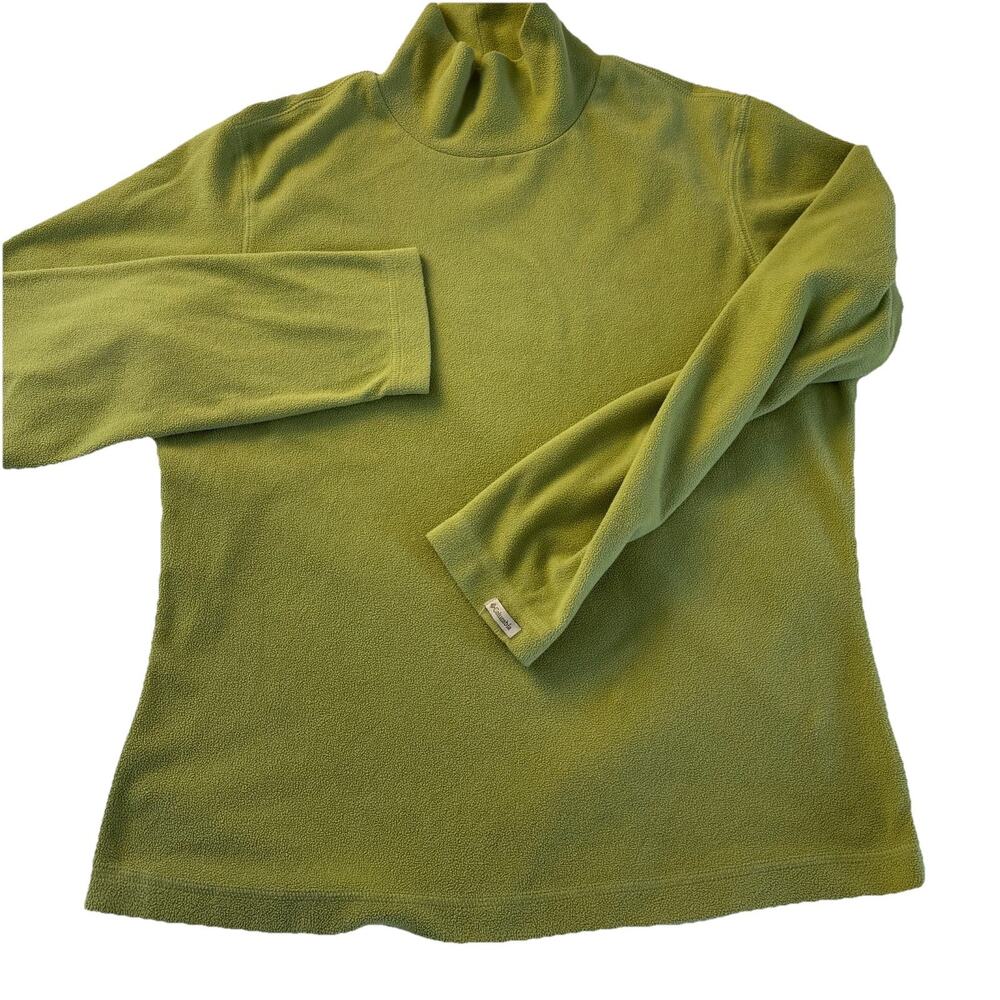 Columbia Women's Lime Green Pullover Fleece Turtleneck Size Medium Outdoor - Picture 2 of 13